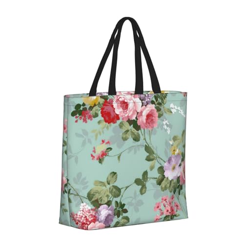 Peony Print Women's Portable Tote Bag - Large Shopper for Beach,Travel,Gym | Summer Handbag2
