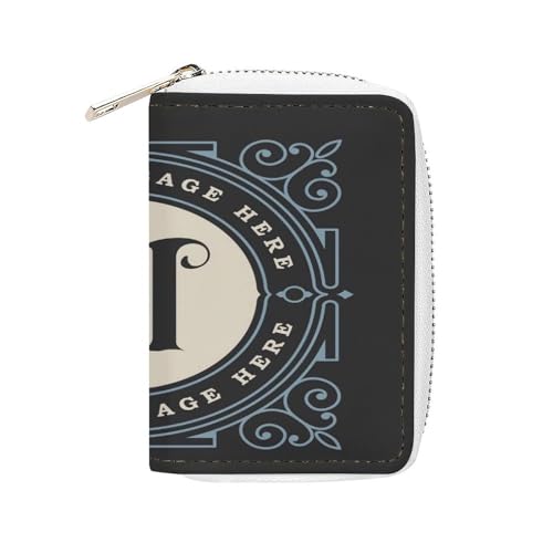 Women Leather Coin wallet, Key Change Organizer Zipper Card Holder Purse Clutch Pouch Pocket 4.5x3.15 in Print Monogrammed Letter M - Main Image