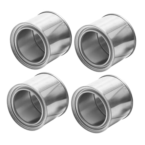 Baluue 4pcs Small Metal Sealed Paint Buckets Lids 500ml Thickened Round Tin Containers Leakproof Storage Cans for Solvents Diy Arts and Crafts