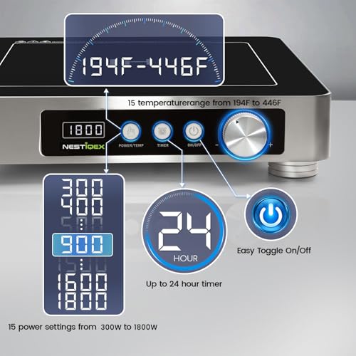 Image of Commercial Induction Cooktop, 1800W 120V Countertop Burner