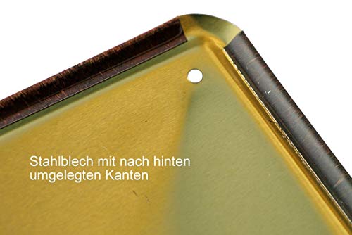 Lustiges Deko Hunde-Rassen Steckbrief Blech-Schild Blechschilder Dog (28 x 12 cm, Belgischer Schäferhund - Intelligent Lebhaft Wachsam Agil 2275)
