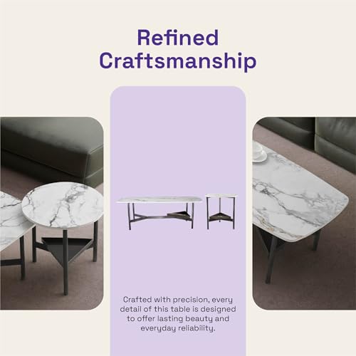 Image of Wakefit Center Table | 1 Yr Warranty | Coffee Table for Living Room Wooden, Tea Table for Living Room Wooden, Sofa Table, Free Installation from Brand, Modern Multi-Functional & Wobble-Free(Malbr)
