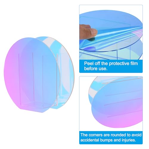 PATIKIL 7x2x7" Iridescent Vase, Geometric Acrylic Flower Vase Modern Centerpiece Decorative Vase for Wedding Party Home Decor Colorful - Image 3