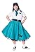 Hip Hop 50's Shop 1950s Adult 4 Piece Poodle Skirt Costume Outfit for Women with Accessories (glasses, socks, scarf) (Medium/Large, Teal)