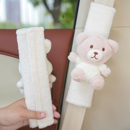 Image of 2-Pack Cute Auto Seat Belt Covers for Kids - Comfortable Safety Belt Protector Cushions, Shoulder Pad for Children & Baby Carriage Strap Covers - Enhances Seatbelt Safety & Comfort