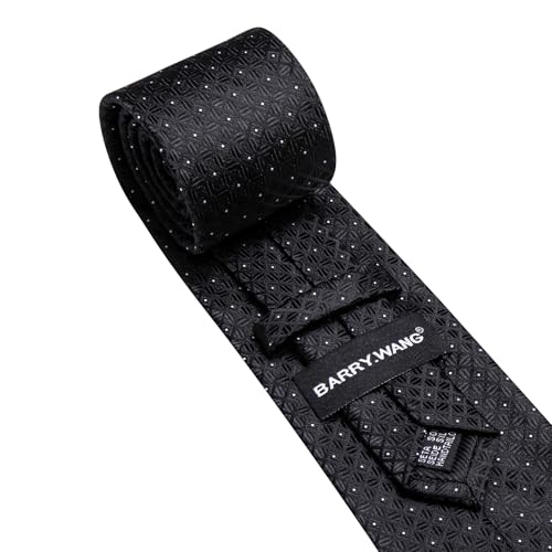 Image of YOHOWA Men Plaid /Striped Ties Set Silk Business Wedding Formal Fashion Necktie and Pocket Square Cufflinks Set