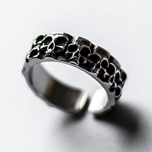 Image of Death Skull Ring for Men Stainless Steel Jewelry Biker Rings Scary Death Ring Skull for Gifts