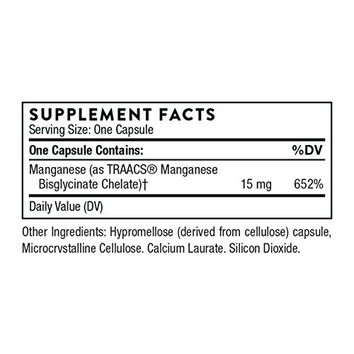 Thorne Manganese Bisglycinate - Essential Mineral Support For Ligaments, Tendons, Joints, And Muscles - 60 Capsules #TOP1