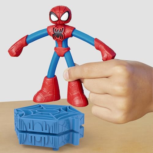 Play-Doh Marvel Spider-Man Netz-Action Set, 2 Spielfiguren und vielen Knetformen, 4 Dosen Modelliermasse in passenden Farben, kreatives für Kinder ab 3 Jahren