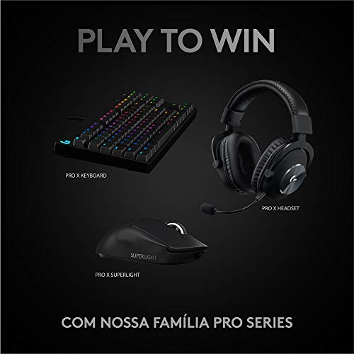 Mouse Gamer Sem Fio Logitech G PRO X SUPERLIGHT com Tecnologia LIGHTSPEED, Ultraleve 63g, 5 Botões Programáveis, Sensor HERO 25K e Bateria Recarregável - Compatível com POWERPLAY - Preto glide