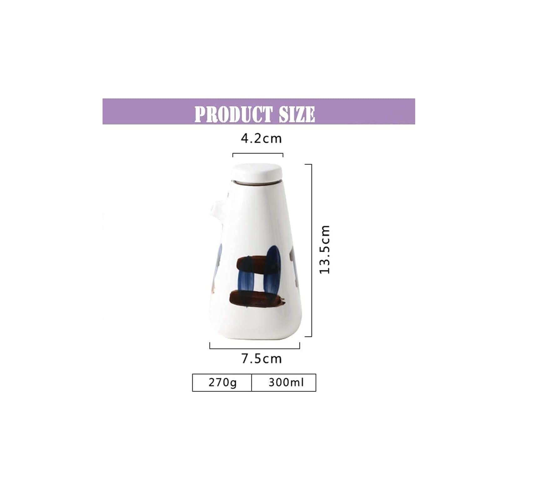 Distributore di Olio e aceto, Bottiglia di Olio o aceto in Ceramica da 300 ml, Piccola Bottiglia di Olio per Sushi, Contenitore per Cucina