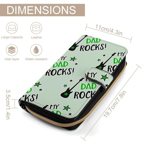 Guitar My Dad Rocks Long Wallet for Women Men Purses Coin Pouch Credit Card Holder Organizer2