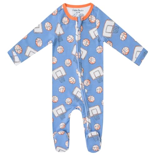 Image of Copper Pearl Zip-Up Footie Baby Pajamas - Soft Newborn Onesies for Boys & Girls, Tag-Free with Two-Way Zipper Baby Sleepers for Newborn - 24 Months, Dunk