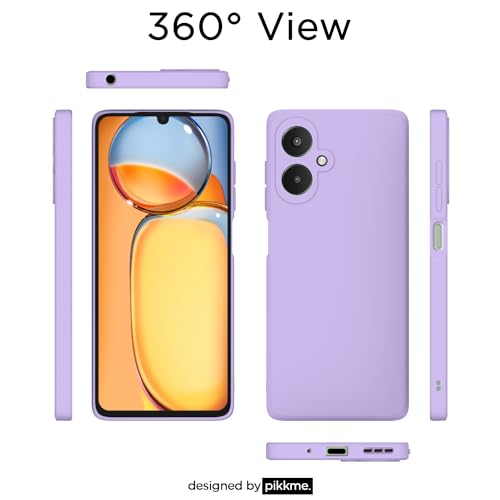 Image of Pikkme Redmi 13C 5G Back Cover Camera Protection Shockproof Soft Matte Silicone Back Case for Redmi 13C 5G (Purple)