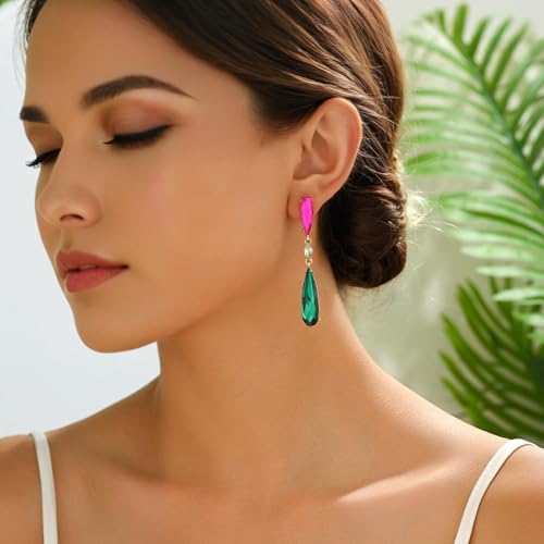 Trendy Simple Teardrop Dangle Earrings for Women Rhinestone Elegant Vintage Jewelry for Prom Party Daily Wear2