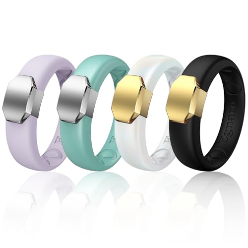 Image of Egnaro Silicone Wedding Bands Women, Inner Arc Ergonomic Breathable Design