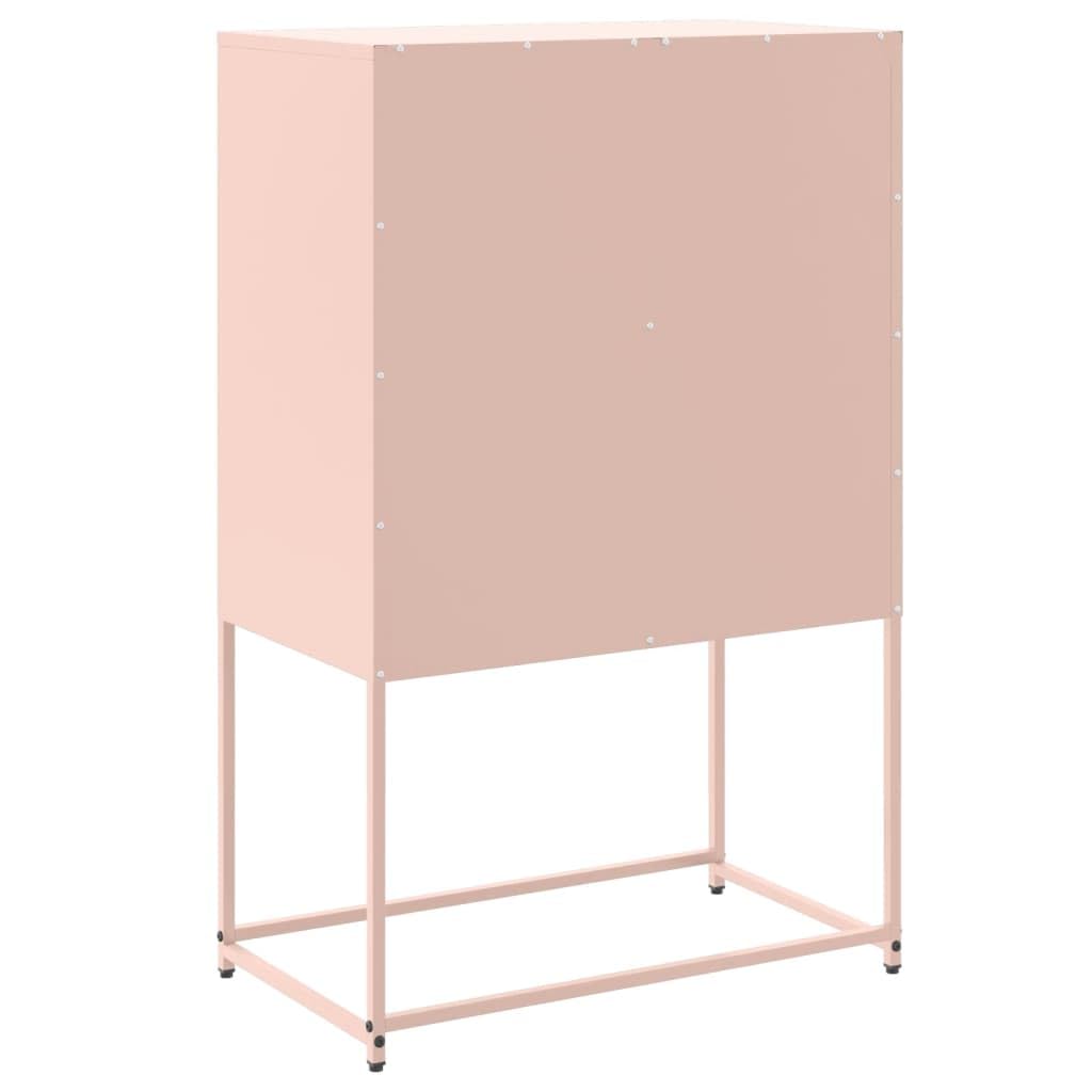 Homgoday Armoire de sol Mobilier de bureau, Buffet rose 68,5 x 38,5 x 107 cm en acier, meuble buffet, table de chevet, chambre à coucher, buffet pour chambre à coucher, modèle Model846483