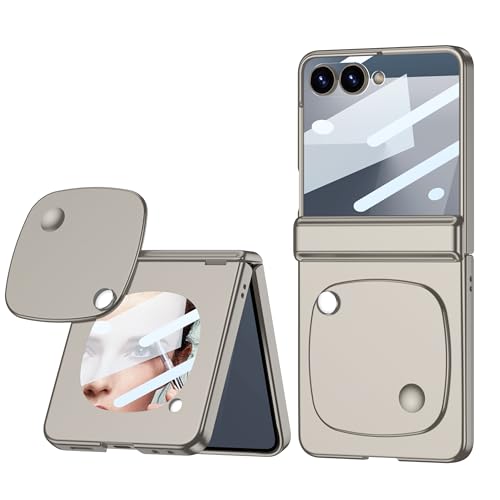Image of BOUNCEBACK Back Case Cover for Samsung Galaxy Z Flip 7 5G | Magnetic Hinge Protector | Hidden Mirror | Ultra Thin Cover Case for Z Flip7 - (Polycarbonate | Titanium)