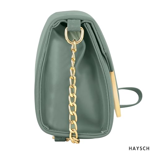 Image of Women Girls V-flap Crossbody Sling Bag with Embellished Gold Chain | Perfect For Party Travel Or Daily Use | Stylish Bag For Women