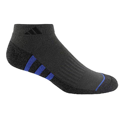 Adidas Men's Climalite Low Cut 6-pair Socks Regular, Black/Blue/Grey 6-12 -NEW3