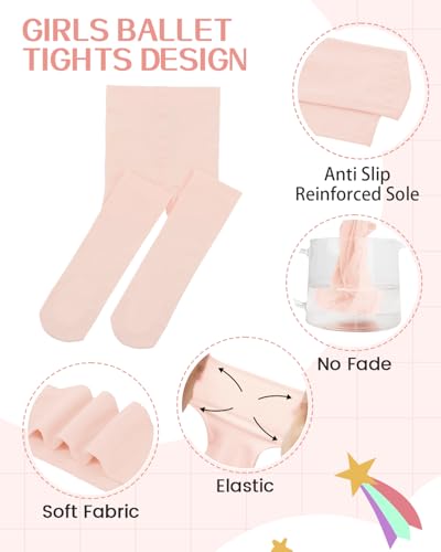 Image of Century Star Girls Ballet Tights for Toddler Kids Dance | Ultra Soft, Opaque, Stretchy With A Comfy Fit-Ideal For Ballet Dance, School Uniforms, Recitals, Halloween And Daily Wear.