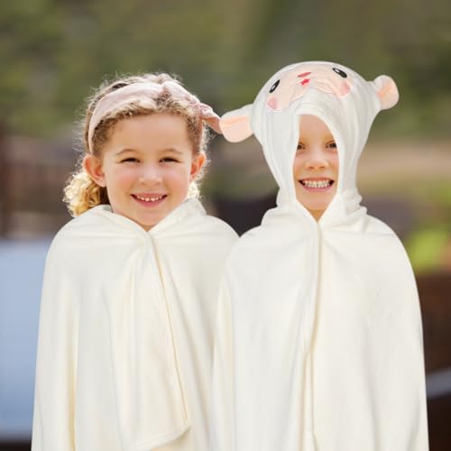 Boy Hooded Bath Towel Robe Thick Fleece Boy Girl Bathrobe for Boy Girl Absorbent Indoor Towel for Bathing and Beach Cute Animal Design Alpaca4