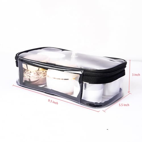 Portable Zippered Transparent Vinyl Travel Cosmetic Bag Clear PVC Makeup Kits Organizer Utility Pouch See Through Plastic TSA Approved Toiletry Carry Pouch3