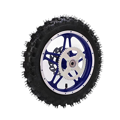 Ensemble de Roue Arrière de 2,5 à 10 Pouces avec Pneu Antidérapant pour Moto Tout-terrain, Dirt Pit Bike, Bleu