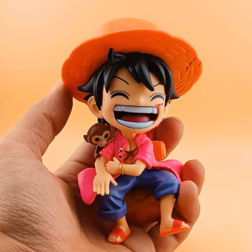 Image of FUNFOB Monkey D Luffy Action Figure Height -13cm Collectible PVC Multicolour | Luffy Naughty with Monkey