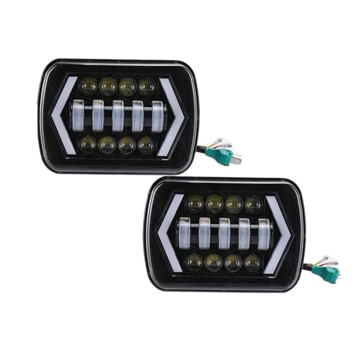 Phare LED 7x6 pour Cherokee XJ et Jeep YJ | Paire d'optiques carrés H4 90W