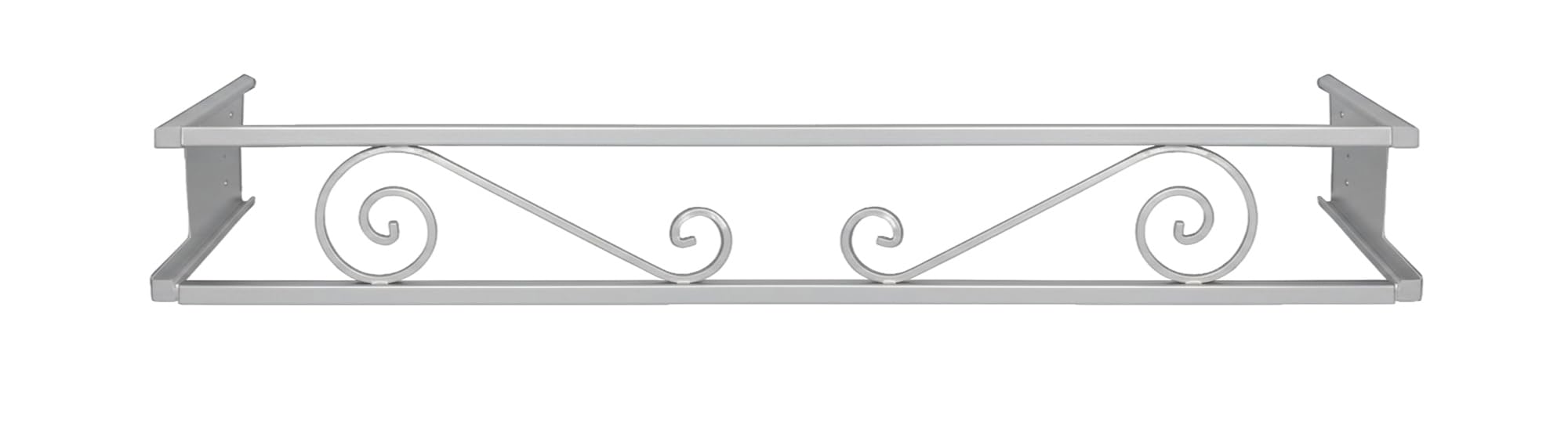 Balconcillo para Macetas Extensible 100-140 cm, Balconcillo para Plantas, Portamacetas Ventana, Protector de macetas, Modelo Volutas, Gris