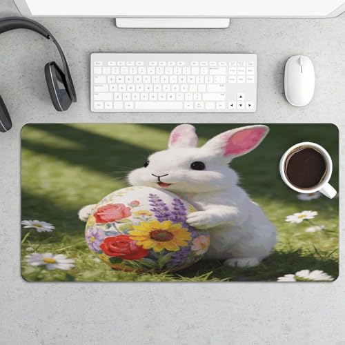Bunny Floral Eggs Desk Pad impermeable grande 30x60cm miniatura 5