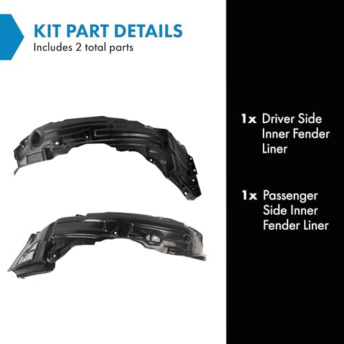 Image of TRQ Inner Fender Liner Set Compatible with 2010-2015 Mitsubishi Lancer MI1248123 MI1249125