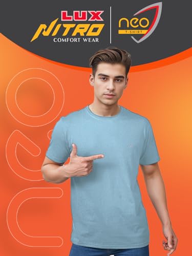 Image of Lux Nitro Cotton Round Neck T-Shirt for Men | Half Sleeve | Regular Fit | Comfortable Everyday Casual Wear
