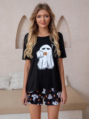 Women Cute Pajamas Short Sleeve Tops and Shorts Pajamas Set Sleepwear3