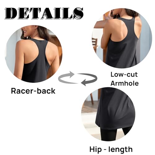 Workout Tops for Women Racerback Tank Tops for Women Long Yoga Tank 2 Pack4