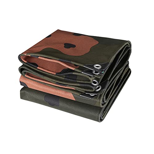 Mehrzweck-Abdeckplane Verdickte PVC-wasserdichte Beschichtung Heavy Duty Tarpaulin Camouflage Wearable 420g/㎡ Aluminium-Knopfloch (Size:1.5 * 4m) Cover