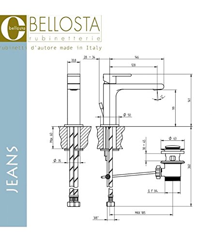 Bellosta 01-4805/P Miscelatore Monoforo con Bocca