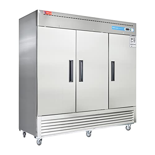 Image of WESTLAKE 82 inchW Commercial Freezer Reach-In, Upright, 3 Solid Door | Stainless Steel Fan Cooling 72 Cu.ft Cooler for Restuarant, Bar, Shop,Ranch