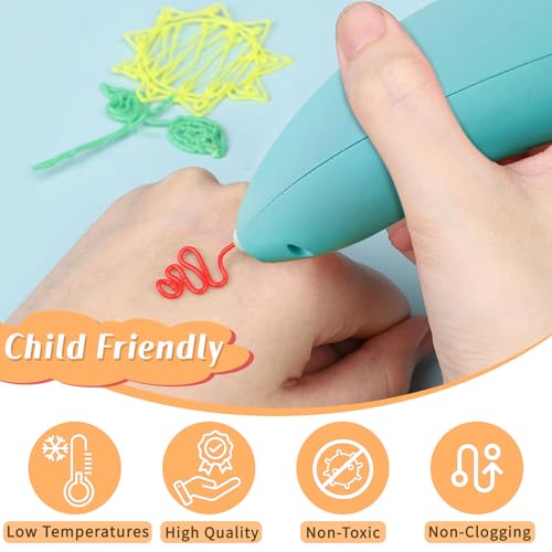 Image of 22 Colors 3D Pen Printer Filament Refill for Start 3D Pen,2.5mm Thick Low Print Temperature PCL Filament Only Fit for 3Doodler Pens,Each Length 6 Inch, Each Color 5pcs, Total 110pcs