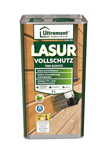 Ultrament - Barniz de protección total 7 en 1 para madera (5 L) (Roble)