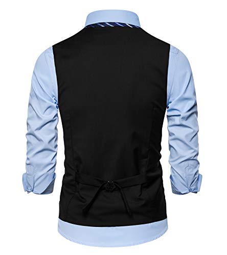 Mens Formal Business Suit Vests 5 Buttons Regular Fit Waistcoat for Suit or Tuxedo3