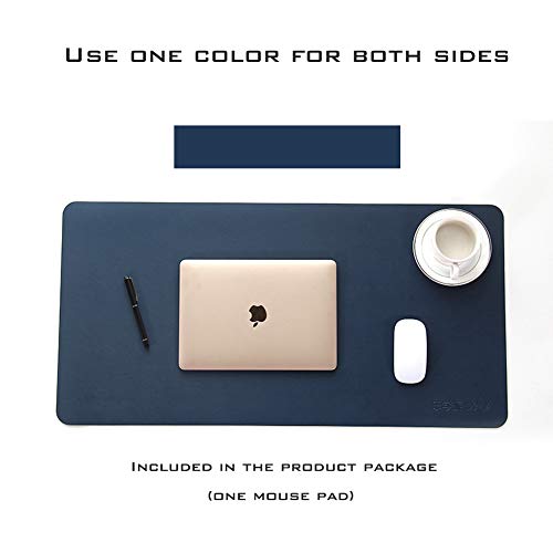 Preisvergleich Produktbild TopBlïng Maus Tastatur Mauspad Gro Computer,Büro Mauspad Notebook rutschfeste Unterlage,Wasserdicht PU Schreibtischunterlage Dunkelblau A 800x400mm(31.5x15.7inch)