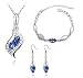 Crystal Jewelry Trio Set Necklace + Earring + Bracelet - Fashion Jewelry for Girls and Women
