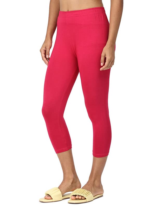 Image of Robinbosky Premium Stretchable Cotton Capri Legging for Women | Suitable for Formal wear & Casual wear | High-End Elastic Makes. The Leggings Squat Proof and Durable for Travel, Yoga, & Workout.