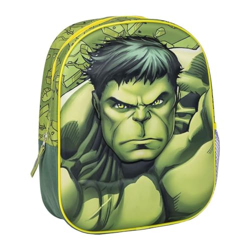 CERDÁ LIFE'S LITTLE MOMENTS 3D Avengers Hulk, Mochila Infantil de Los Vengadores Unisex niños, S
