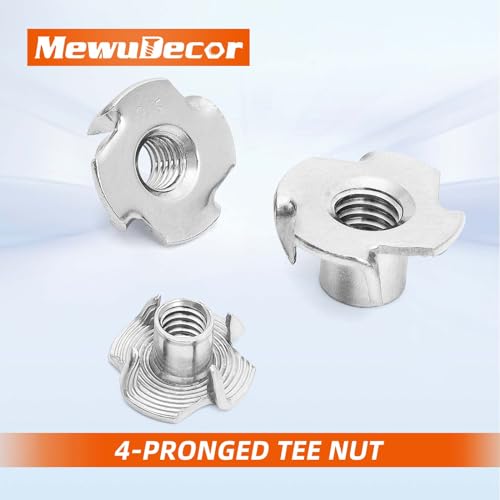 Mewudecor TN.1420-25 1/4"-20 T-Nut, 5/16 Inch Barrel Length, 304 Stainless Steel Threaded Insert thumb #2