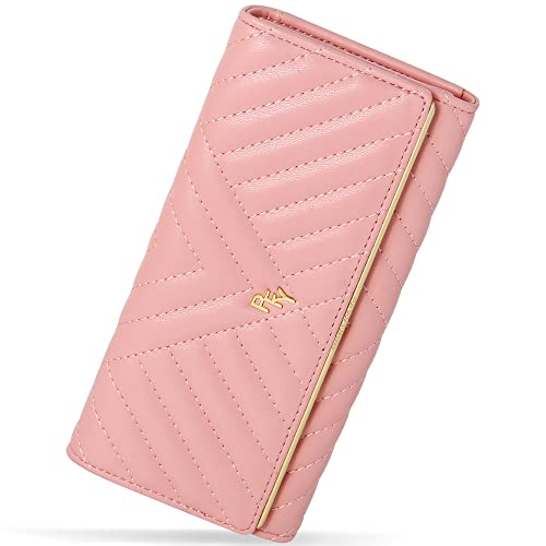Wallet for Women RFID Blocking Large Capacity Trifold Ladies Wallet Leather Long Clutch Wallet Multi Card Organizer