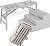 SEVSO Adjustable Folding Steel Scaffolding Ladder - Portable Work Platform with 800 Lbs Load Capacity for Construction and DIY Projects,140 * 40