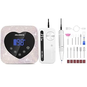 Rechargeable UV LED Nail Lamp Diamond & Cordless Nail Drill 35000RPM White